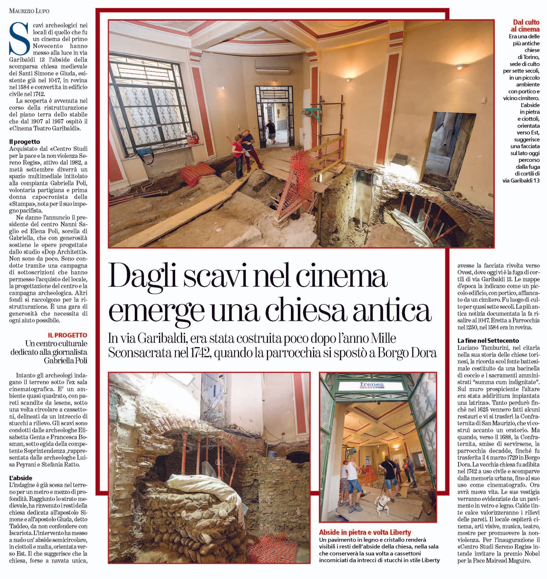 Recupero dell'abside della Chiesa di San Simone e Giuda di CENTRO STUDI SERENO REGIS ONLUS Recupero dell'abside della Chiesa di San Simone e Giuda -CENTRO STUDI SERENO REGIS ONLUS