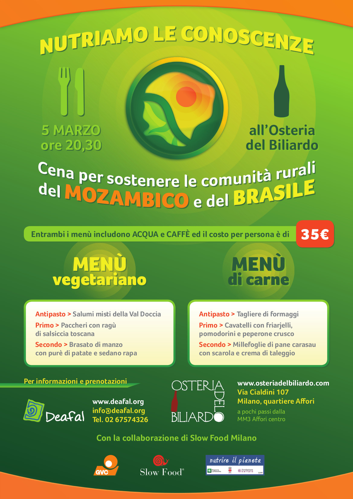 Cena Nutriamo le Conoscenze Cena