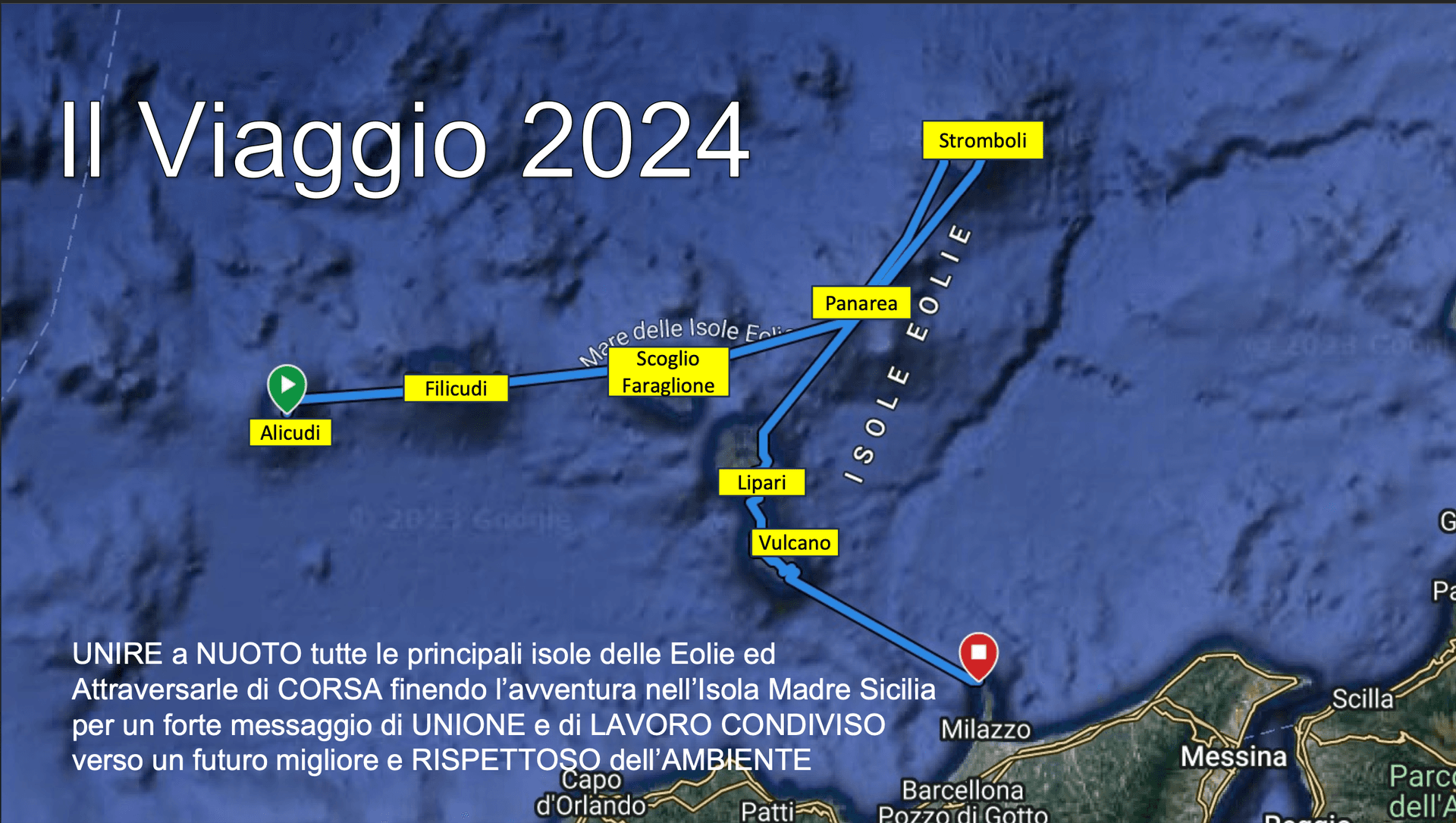 La rotta immaginata da Andrea Pelo di Giorgio