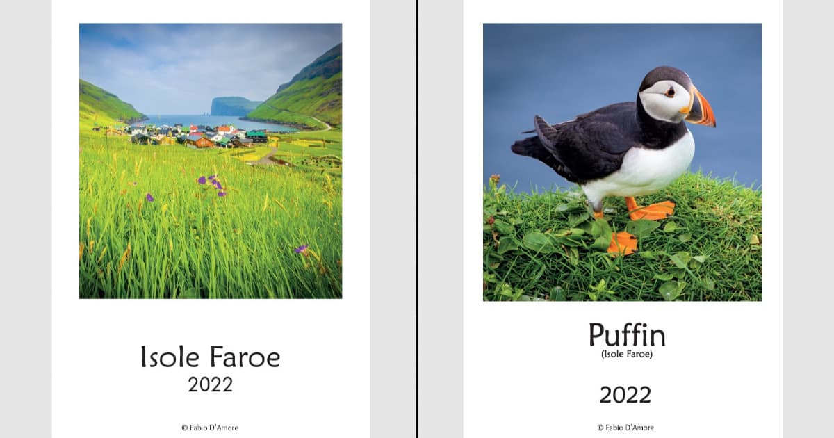 Calendari 2022 Isole Faroe e Puffin-Fabio D'Amore