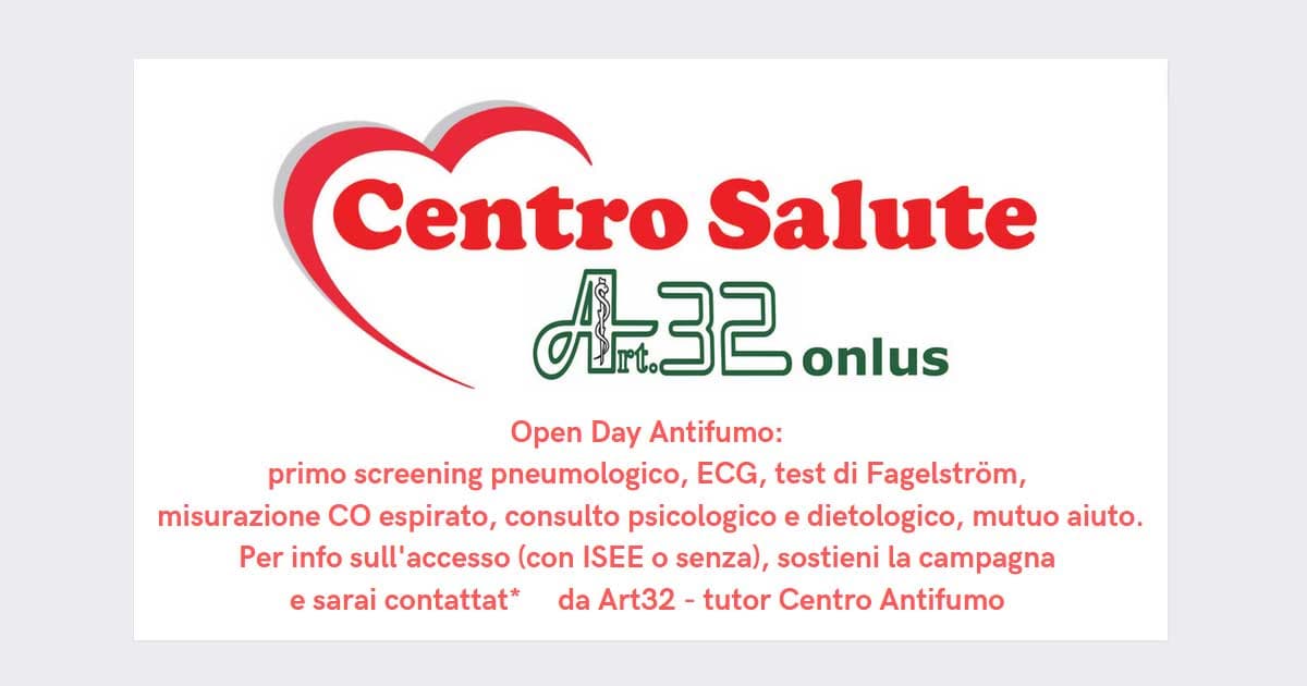 Centro Antifumo Territoriale: si parte!-Art32