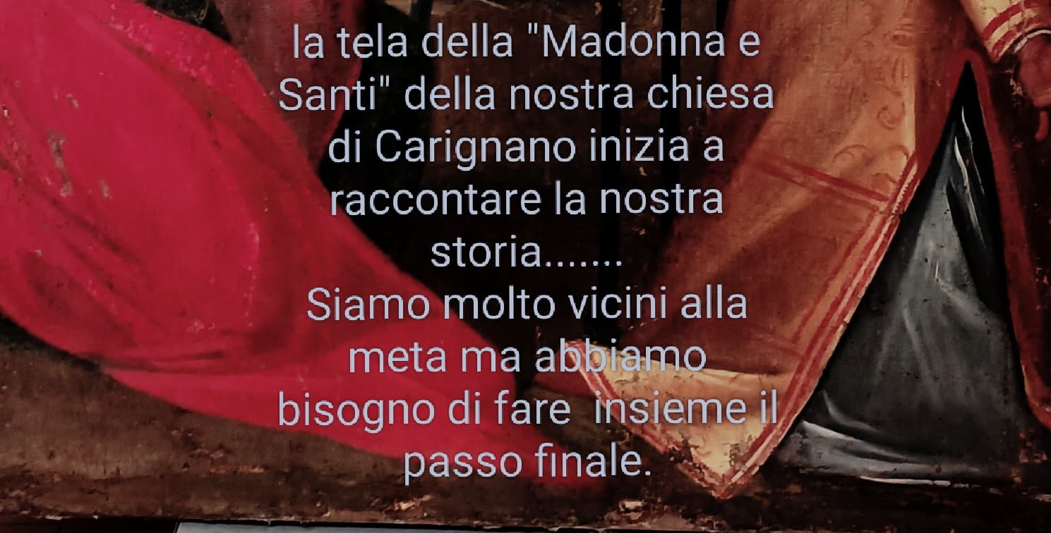 Frammenti emersi dalla prima ripulitura della "Madonna con Bambino e santi".