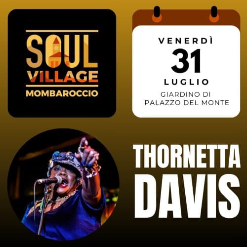Ingresso al Giardino venerdì 31 LUGLIO: concerto di THORNETTA DAVIS