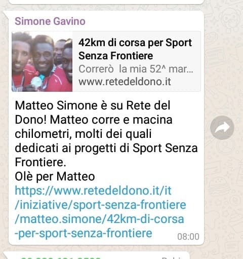 42km di corsa per Sport Senza Frontiere di Matteo Simone 42km di corsa per Sport Senza Frontiere-Matteo Simone