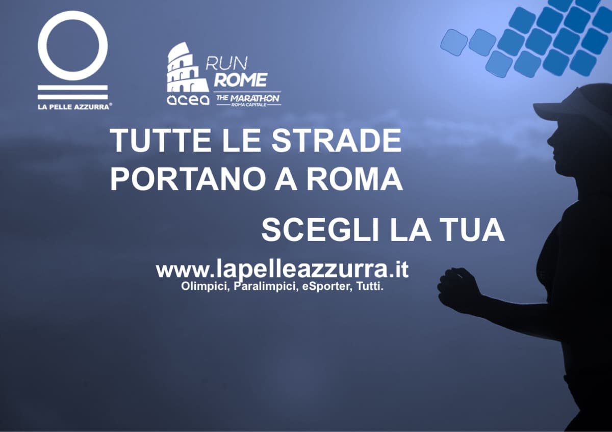 Colora di azzurro la Run Rome Marathon di LA PELLE AZZURRA Colora di azzurro la Run Rome Marathon-LA PELLE AZZURRA