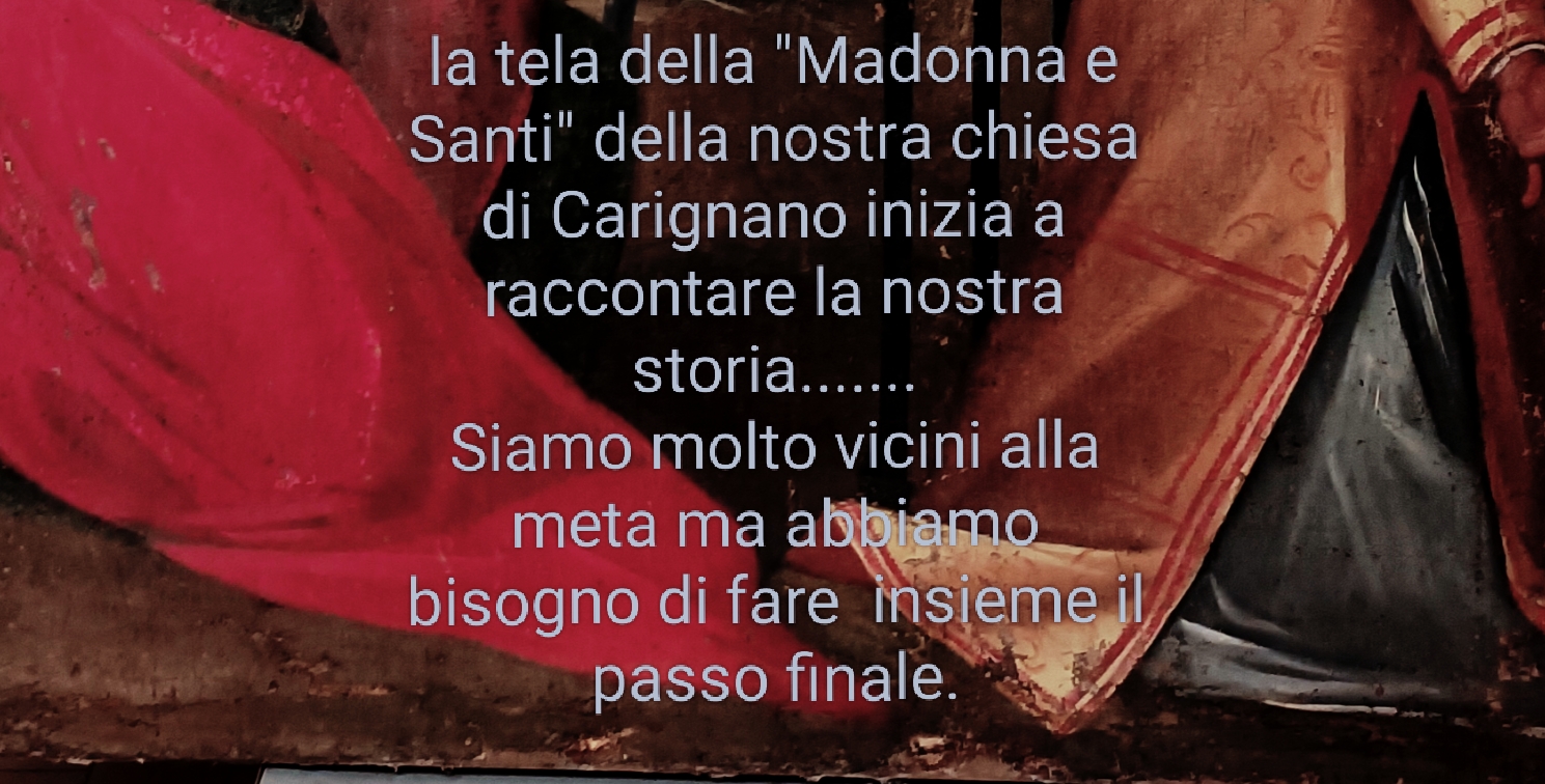 Frammenti emersi dalla prima ripulitura della "Madonna con Bambino e santi".