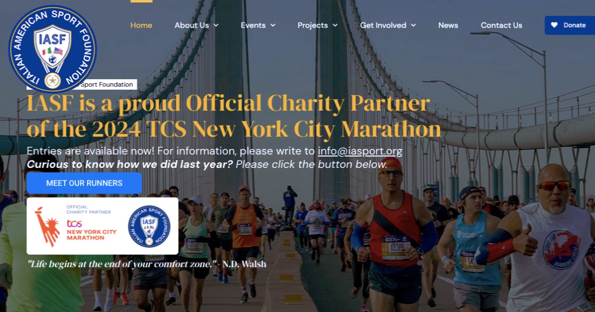 Rete del Dono Italian American Sport Foundation TCS New York City Marathon