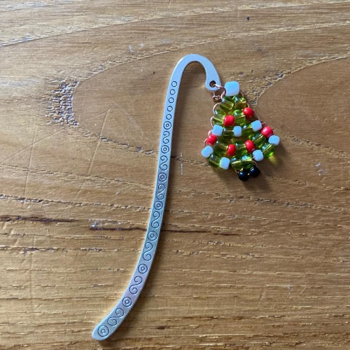 piccolo albero di Natale segnalibro, portachiavi, orecchino o ciondolo.