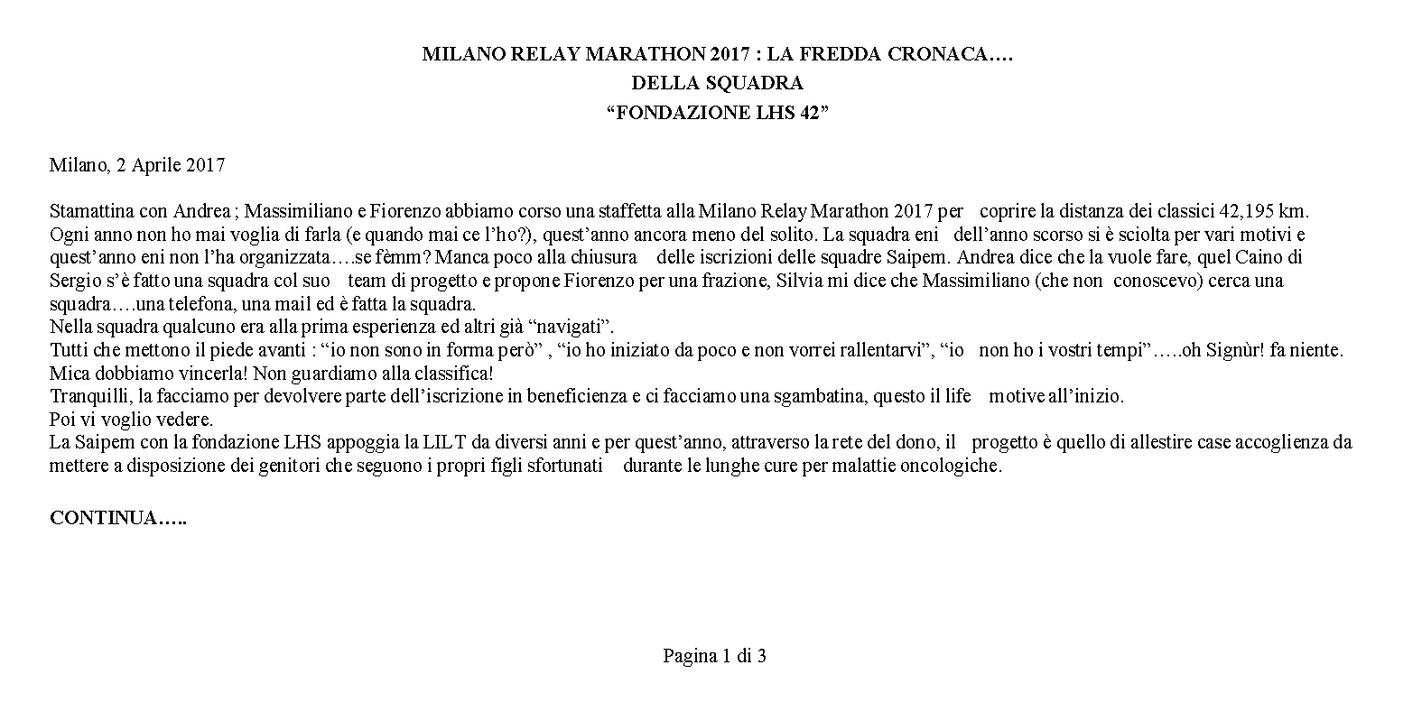 Fondazione LHS 42 di Andrea Cesale Fondazione LHS 42-Andrea Cesale
