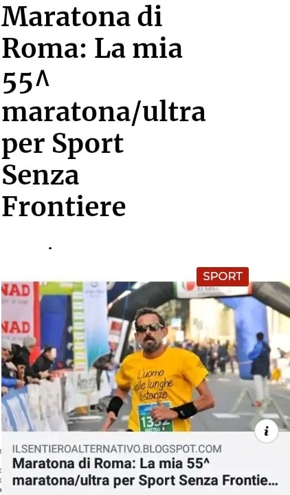 42km di corsa per Sport Senza Frontiere-Matteo Simone