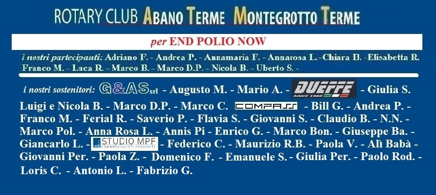 R.C. ABANO MONTEGROTTO PER END POLIO NOW di Uberto Sonzogno R.C. ABANO MONTEGROTTO PER END POLIO NOW-Uberto Sonzogno