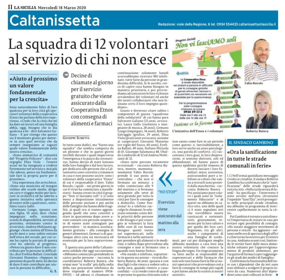 SOSTIENI LA COOPERATIVA SOCIALE ETNOS-Etnos soc. coop. soc.