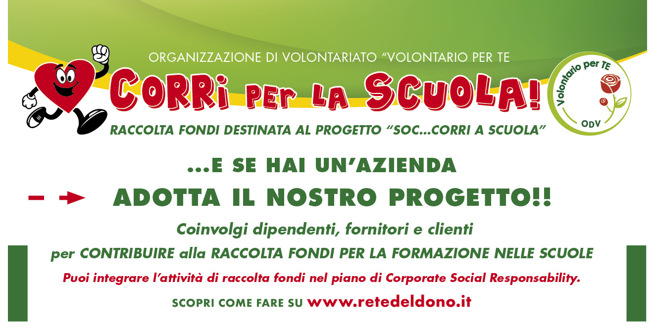 Corri per la Scuola - ed. 2019 di Volontario per TE - Onlus Corri per la Scuola - ed. 2019-Volontario per TE - Onlus