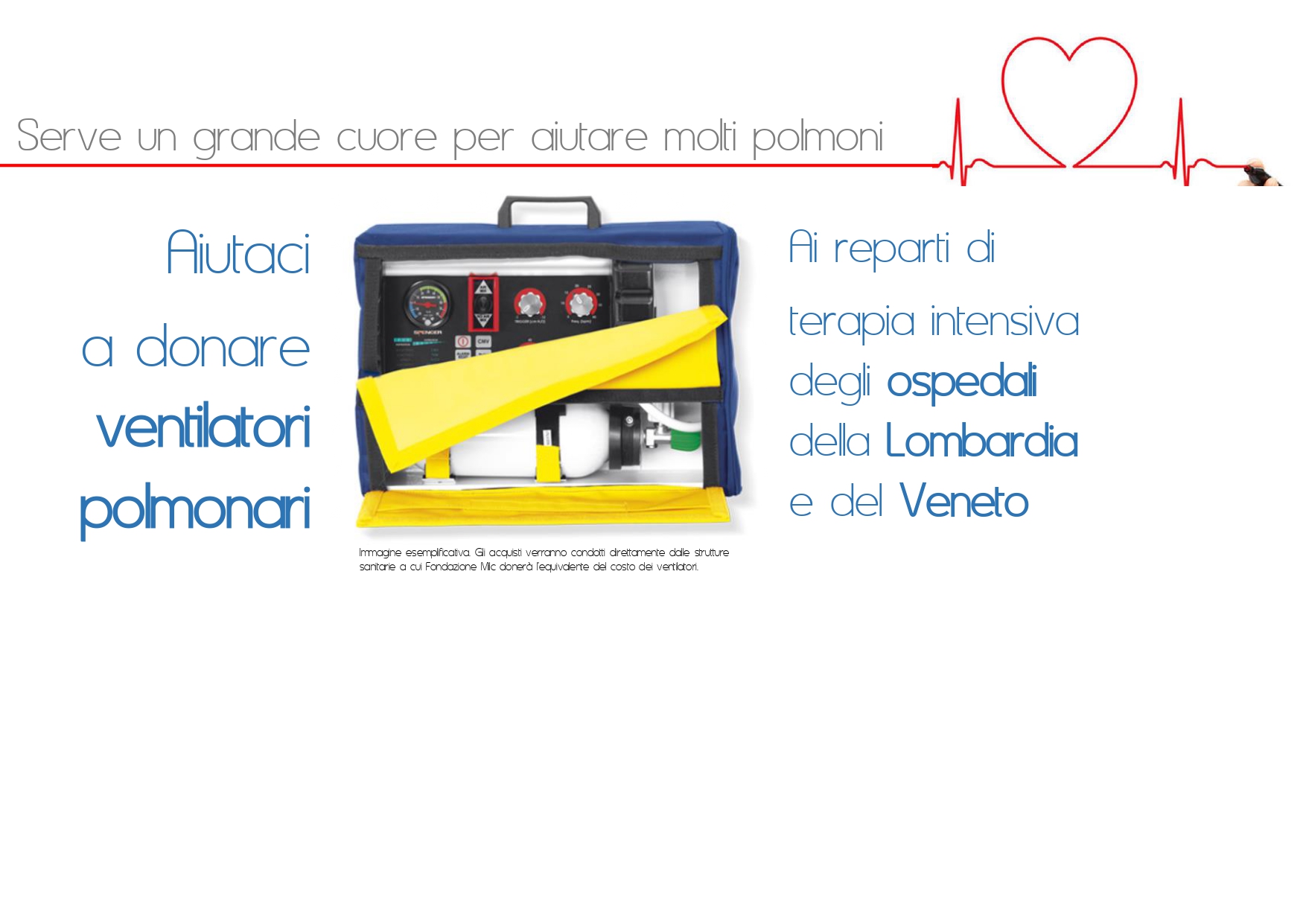 Covid-19: servono ventilatori polmonari -Fondazione Milc ONLUS