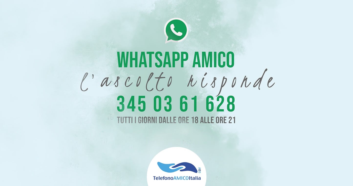 SCRIVI LA STORIA DI WHATSAPP AMICO di TELEFONO AMICO ITALIA SCRIVI LA STORIA DI WHATSAPP AMICO -TELEFONO AMICO ITALIA