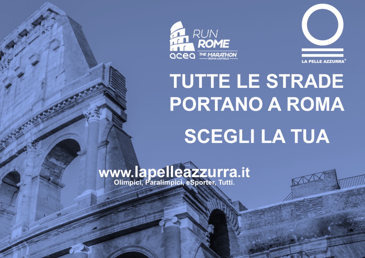 Colora di azzurro la Run Rome Marathon-LA PELLE AZZURRA