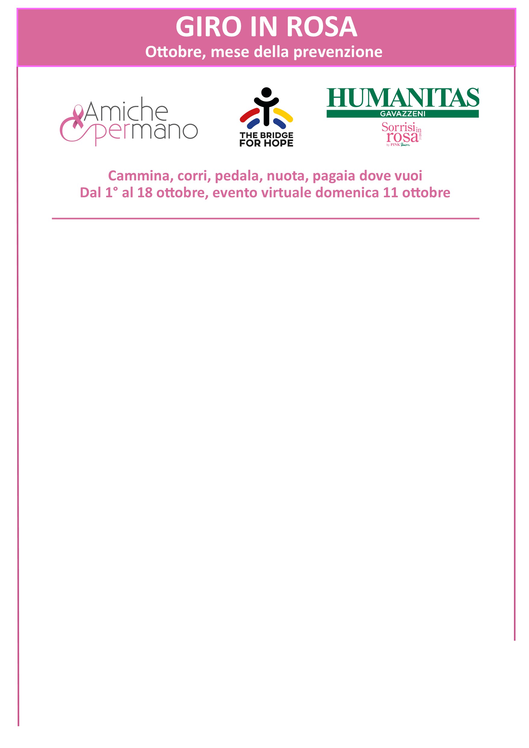 Giro in rosa -THE BRIDGE FOR HOPE