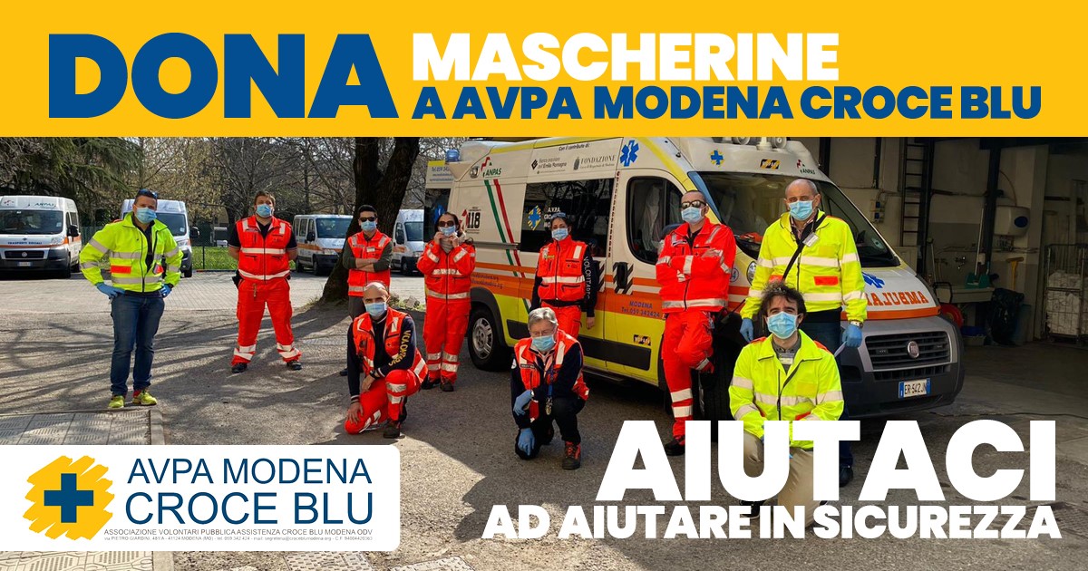Dona mascherine a AVPA Croce Blu Modena di Croce Blu Modena Dona mascherine a AVPA Croce Blu Modena-Croce Blu Modena