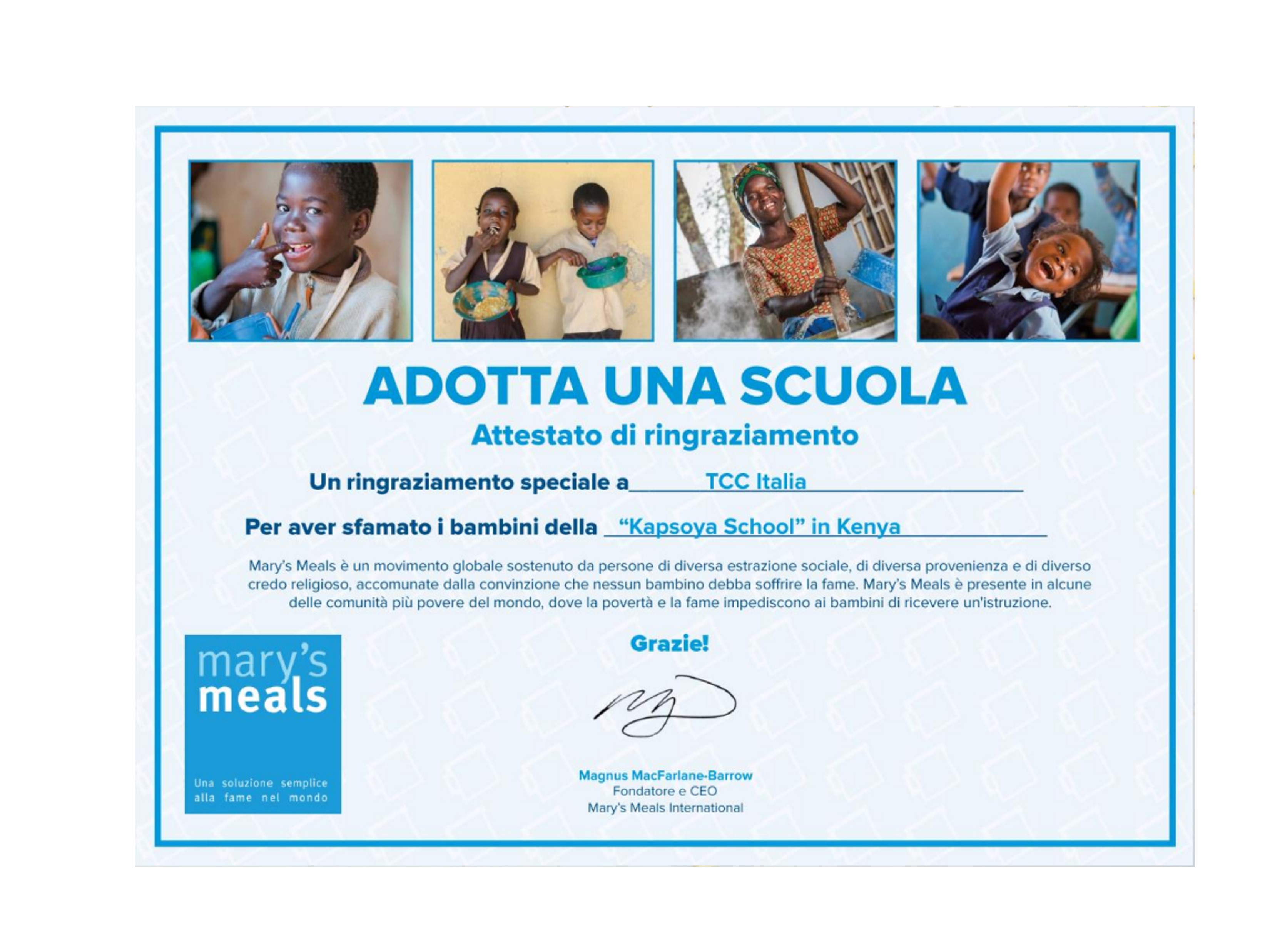 TCC Global per Mary’s Meals - 2023 di Mary's Meals Italia TCC Global per Mary’s Meals - 2023-Mary's Meals Italia