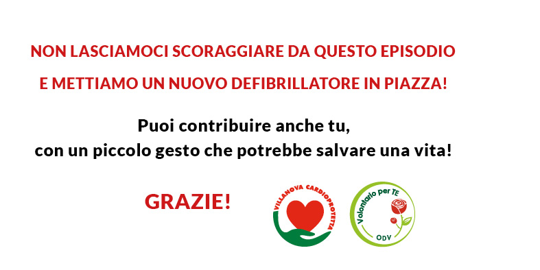 Un nuovo defibrillatore per Villanova -Volontario per TE - ODV