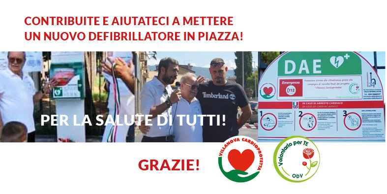 Un nuovo defibrillatore per Villanova -Volontario per TE - ODV