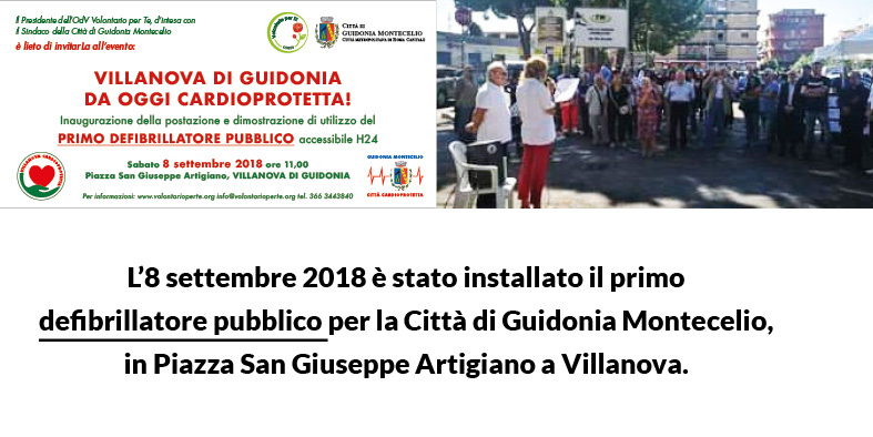 Un nuovo defibrillatore per Villanova -Volontario per TE - ODV